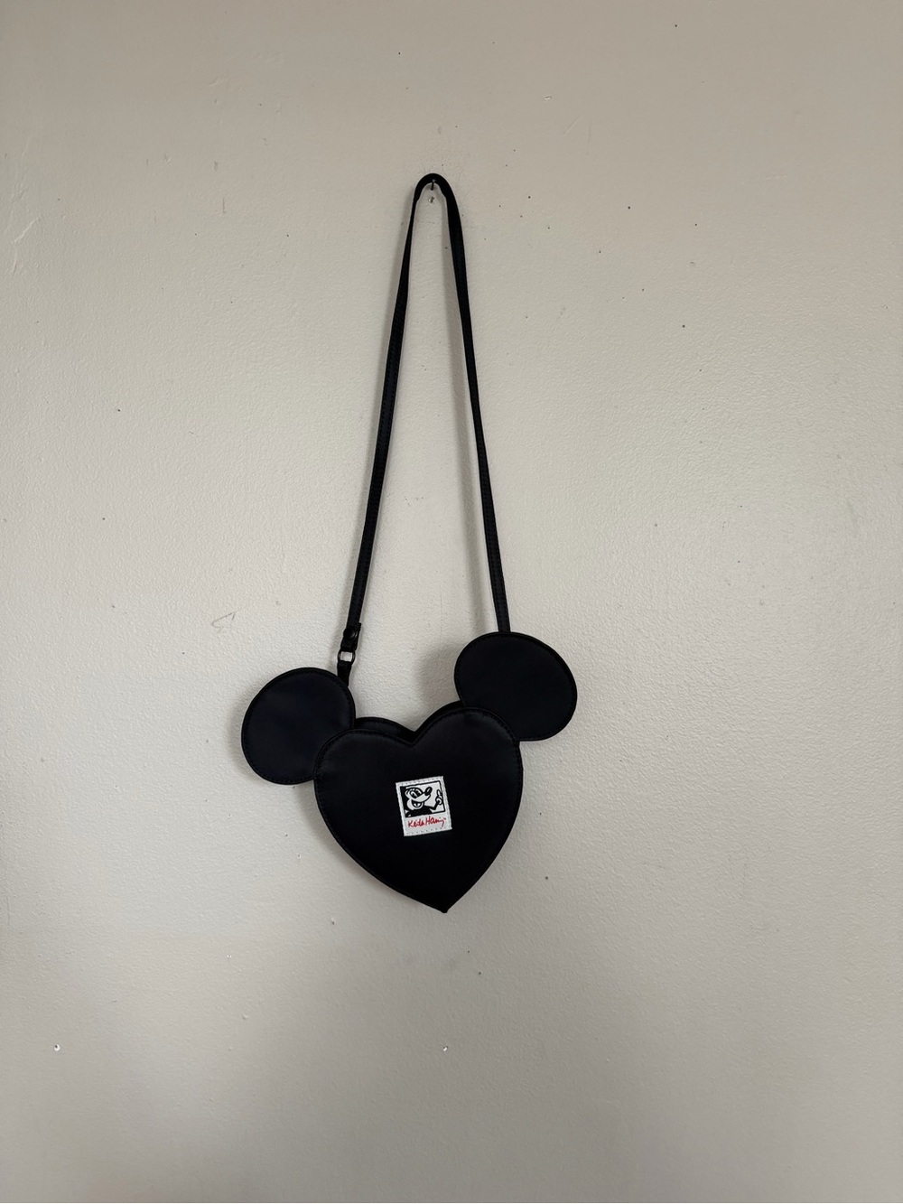 Kids Black Heart Mickey Ear Crossbody Bag - Picture 2 of 3